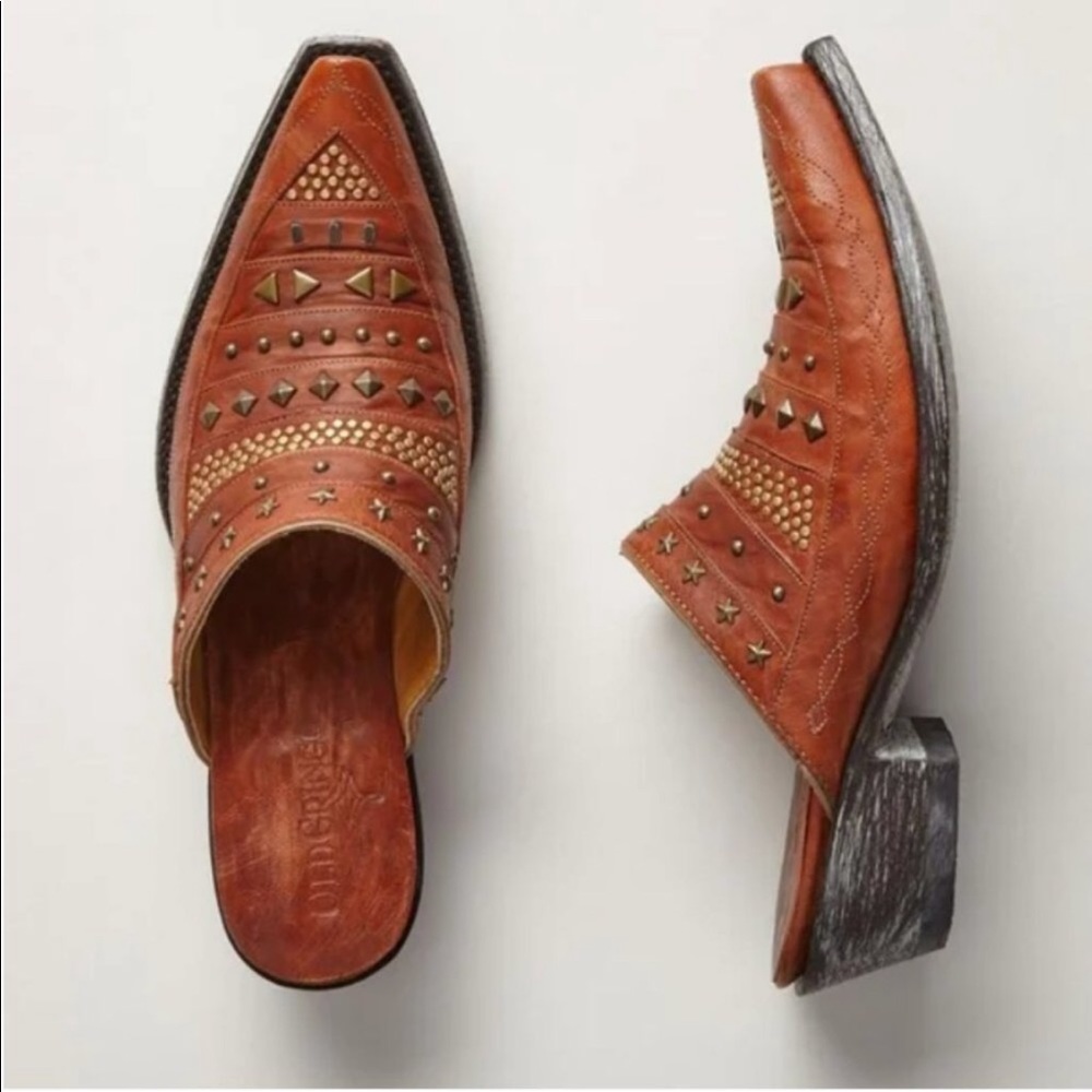 Old gringo Parade of Studs Mango leather mules 6.5 new